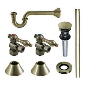 Trimscape Modern Plumbing Sink Trim Kit 1-1/4 in. Brass with Bottle Trap in Antique Brass