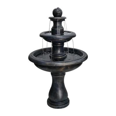 40”H Outdoor Garden Fountain Clearance with LED Lights –5-Tier Indoor  Modern Floor-Standing Waterfall Fountains for Garden, Office, Deck, Patio
