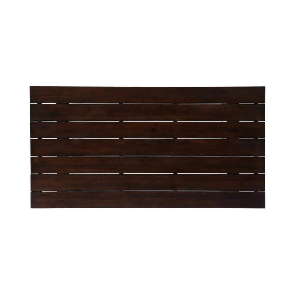 Cassia 72" Dark Brown and White Acacia Wood Dining Table