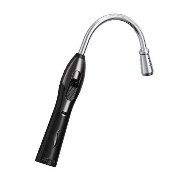 Refillable Metal Butane Windproof Long Lighter with Adjustable Flame and Visual Fuel Window for Grill Fireplace