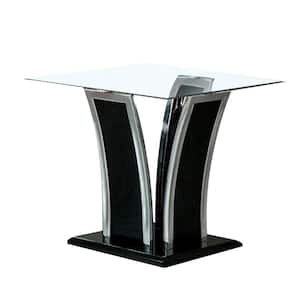Staten 22 in. Glossy Black End Table