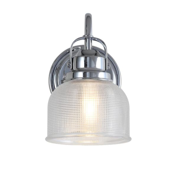 Virginia 5.75 in. 1-Light Metal/Glass LED Chrome Vanity Light