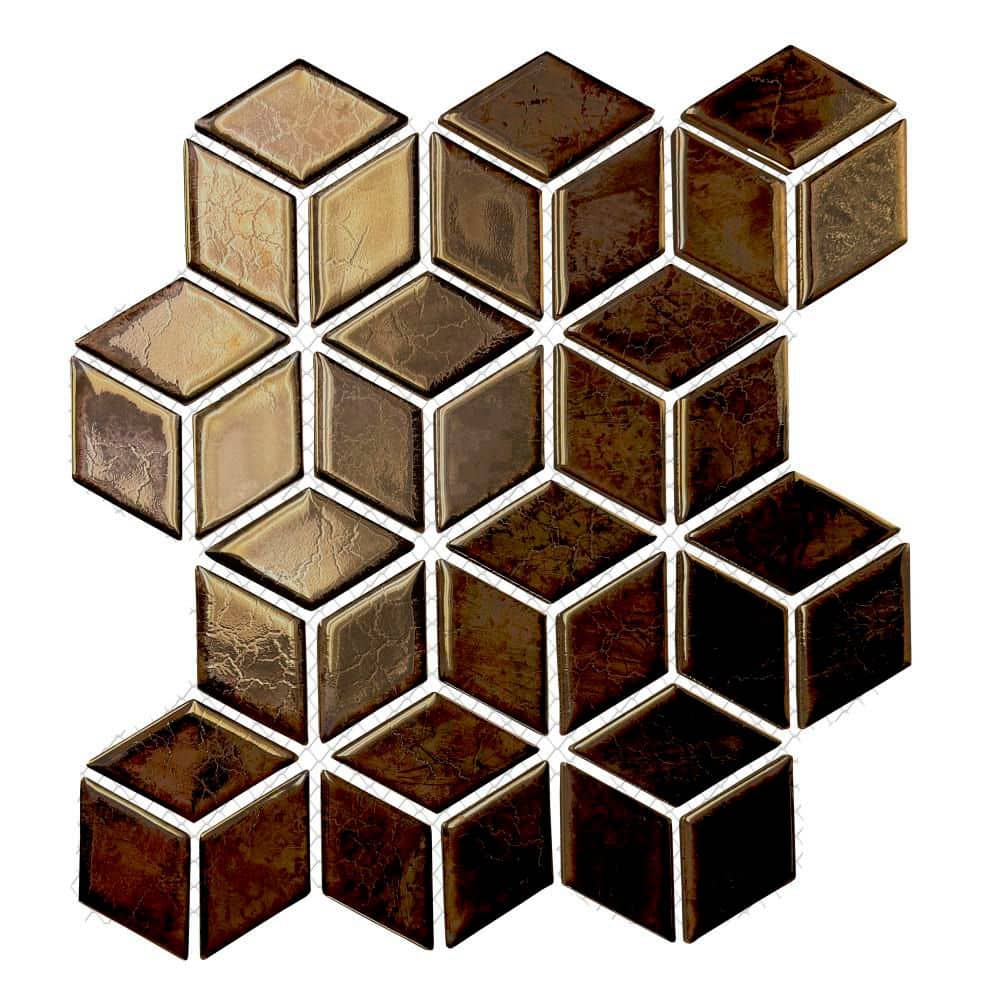 Hudson Rhombus Gold 6 in. x 6 in. Porcelain Mosaic Take Home Tile Sample price history on PriceWatchPro