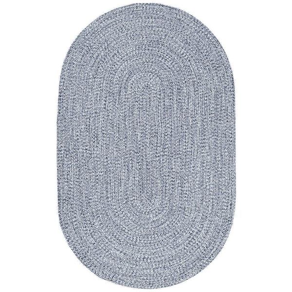 nuLOOM Lefebvre Casual Braided Light Blue 5 ft. x 8 ft. Indoor/Outdoor Oval Patio Rug