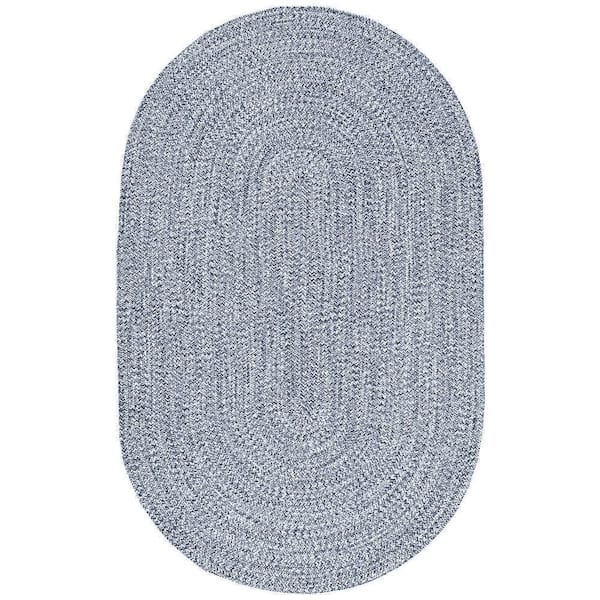nuLOOM Lefebvre Casual Braided Light Blue 9 ft. x 12 ft. Oval Indoor/Outdoor Patio Area Rug