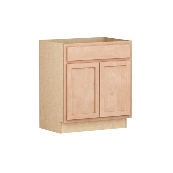 Recessed Panel 30 in. W x 21 in. D x 34.5 in. H Assembled Bath Sink Base Bathroom Cabinet in Unfinished