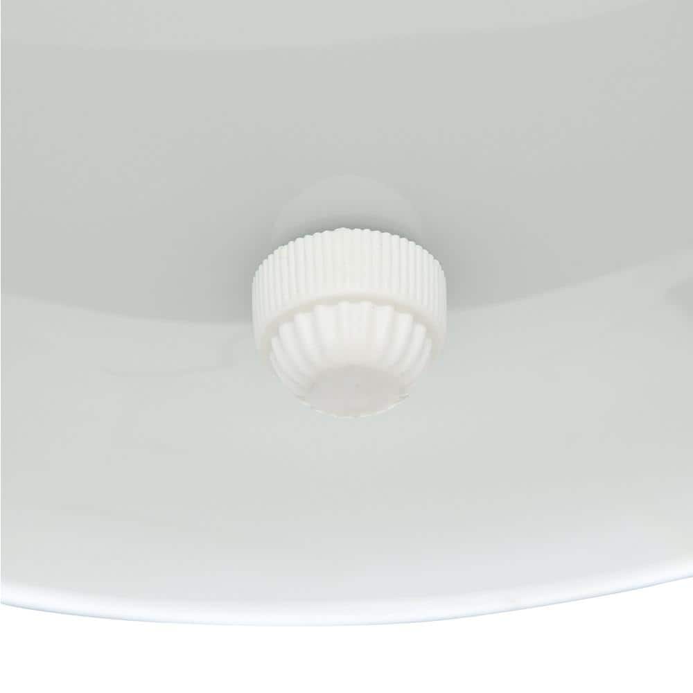12" White Glass Drum Two-Light Ceiling Fixture
