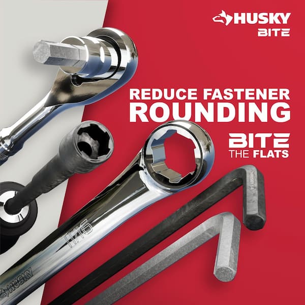 Husky BITE SAE 72-Tooth Ratcheting Wrench Set (8-Piece) HBRW8XLS