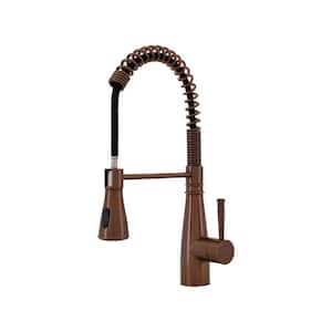 Byng Single Handle Pull-Down Sprayer Kitchen Faucet in Copper