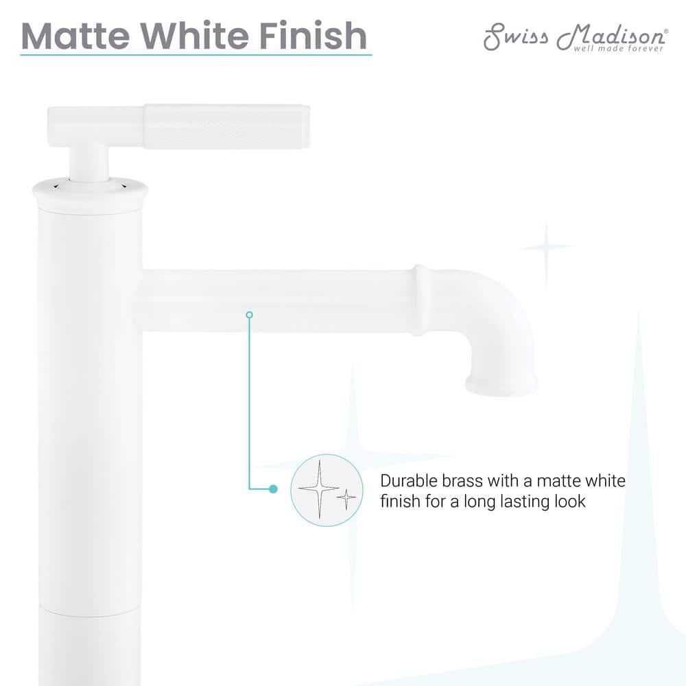 Matte White Nickel Single-Handle High Arc Bathroom Faucet