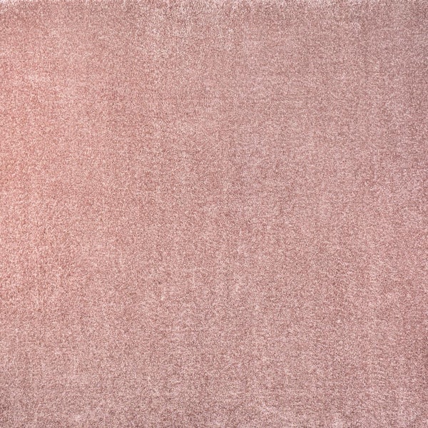Haze Solid Low-Pile Pink 5 ft. x 5 ft. Square Area Rug