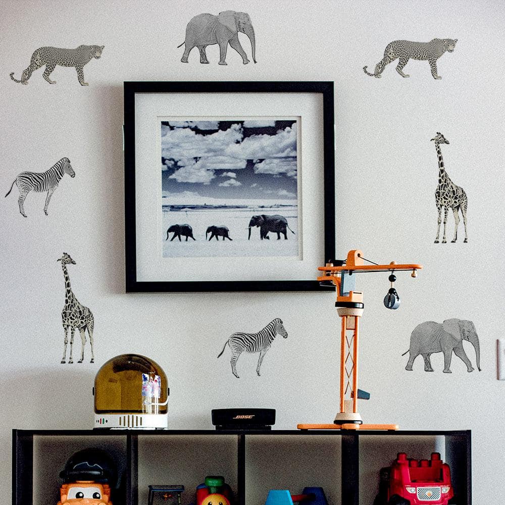Safari Animals Multicolor Peel and Stick Wall Decals