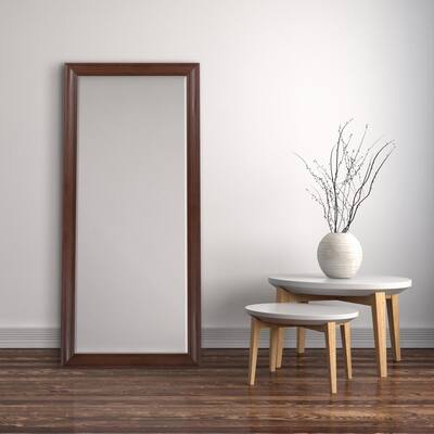 24 in. x 58 in. Modern Rectangle Oversized Classic Espresso Framed Leaning Mirror