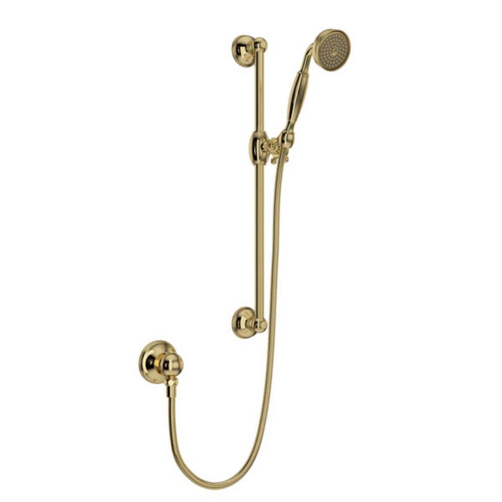 Tuscan Brass Adjustable Handheld Rain Shower Set with Slide Bar