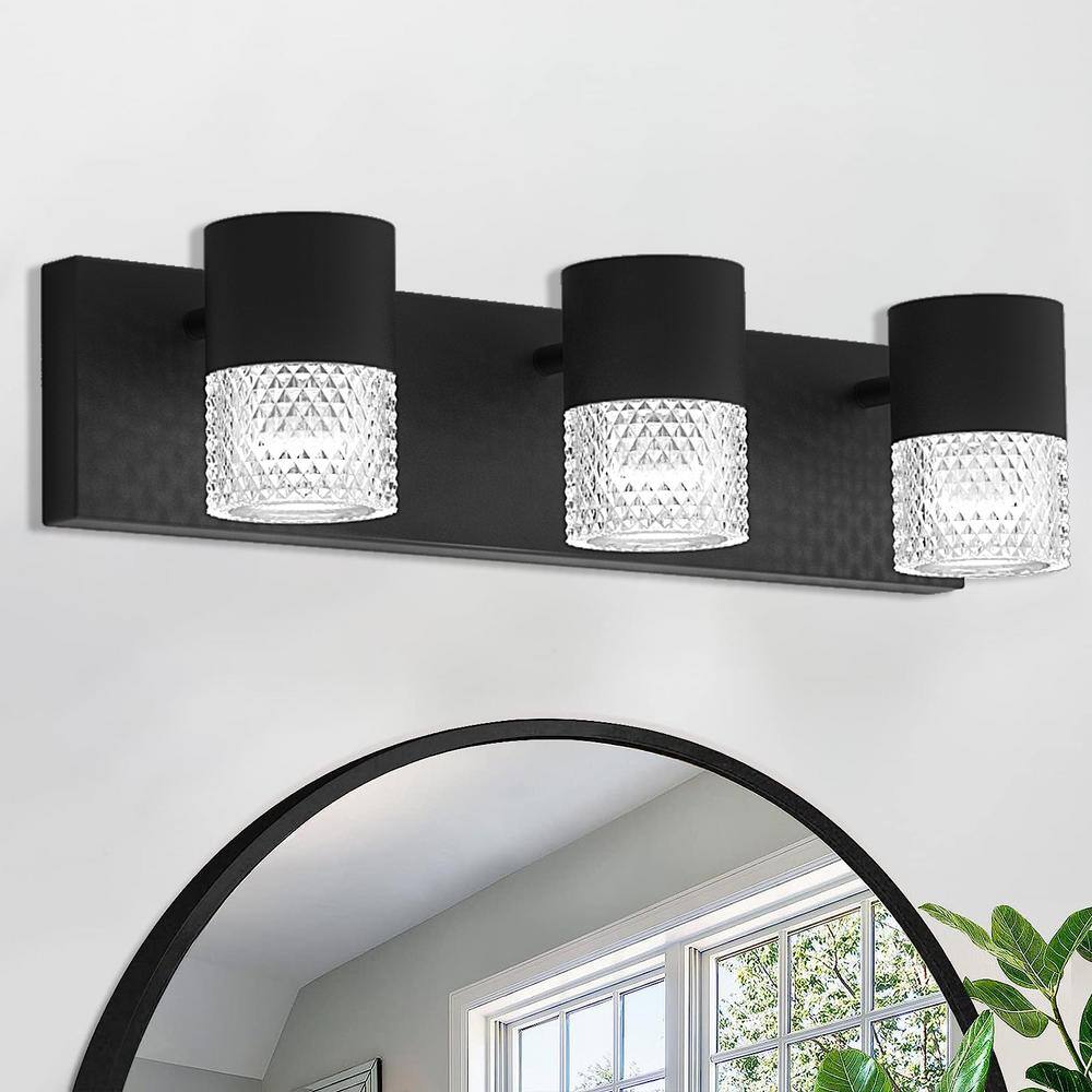 Cedar Hill 19 in. Black 3-light Dimmable LED Vanity Light 356772 - The ...