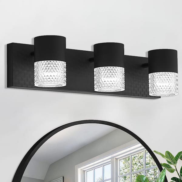 Cedar Hill 19 in. Black 3-light Dimmable LED Vanity Light 356772 - The Home Depot