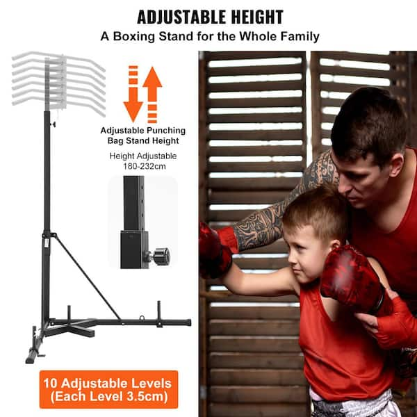 Folding Punching Bag 2024 Stand Height Adjustable Sandbag Rack Portable 330lbs,Boxing