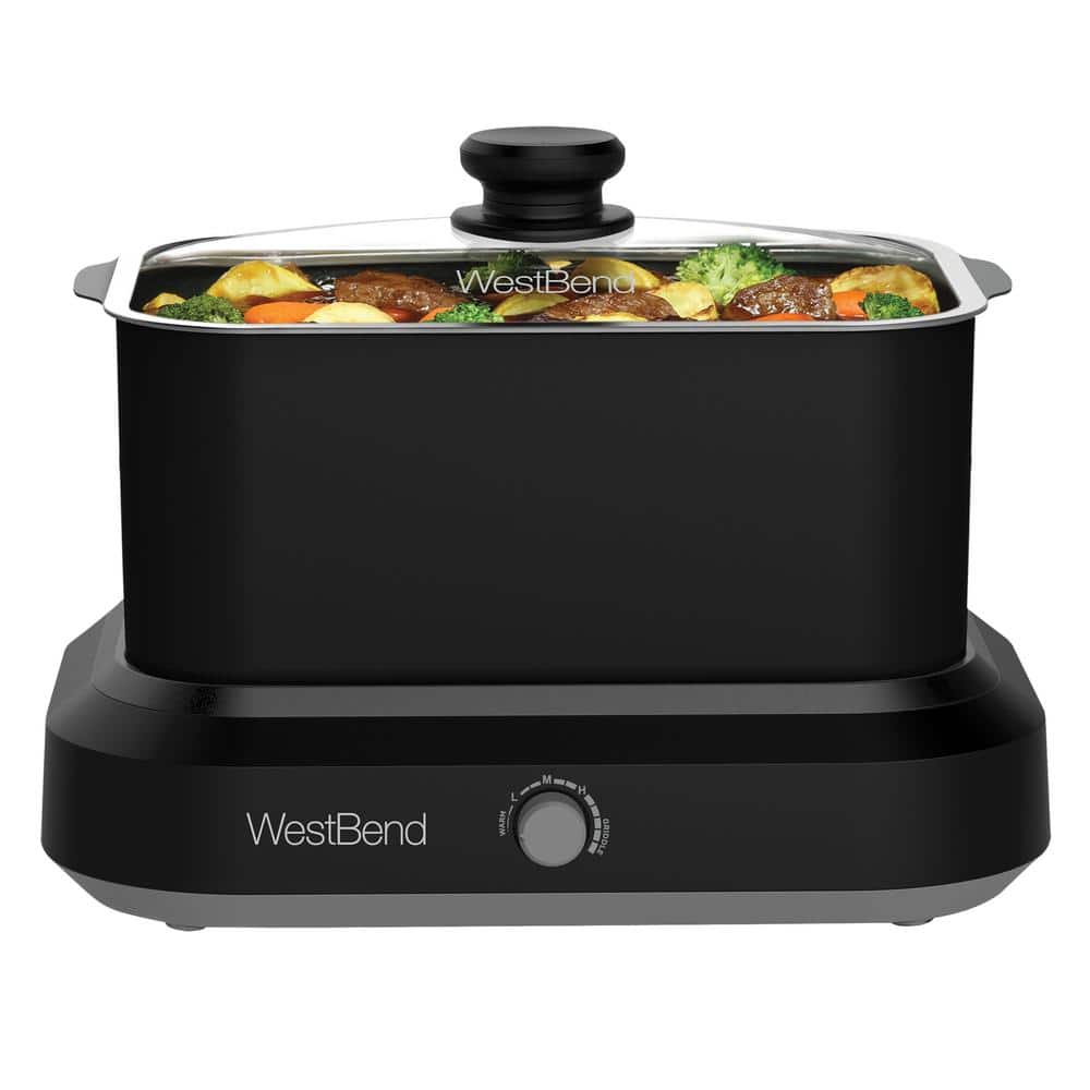 West Bend 6 qt. Black Versatility Slow Cooker with Black Tote, and Travel  Lid 87906BK - The Home Depot