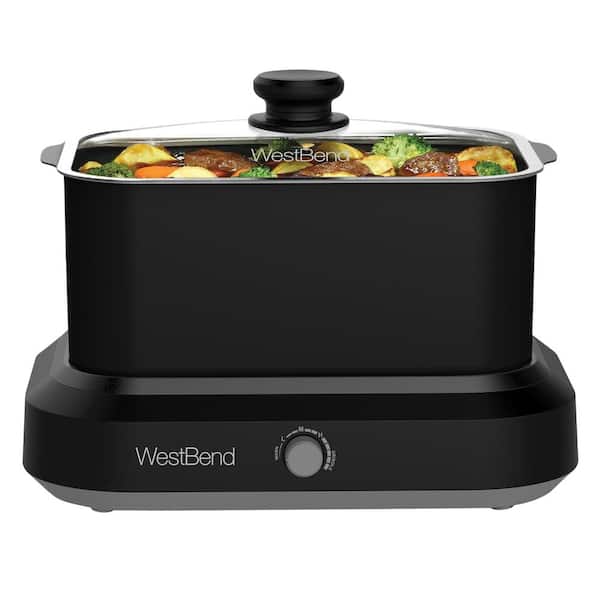 West Bend 6 qt. Black Versatility Slow Cooker with Black Tote, and Travel Lid