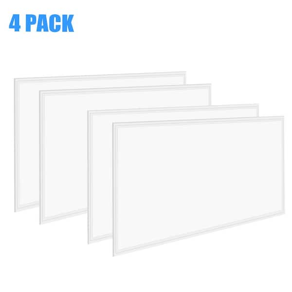 WYZM 2 ft. x 4 ft. 175-Watt Equivalent Integrated LED White Troffer Panel Light, 7800 Lumens (4-Pack)