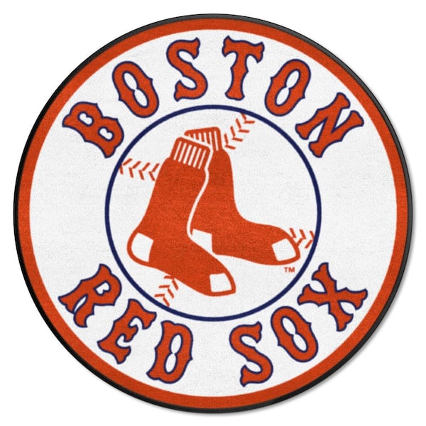 FANMATS Boston Red Sox White 2 ft. x 2 ft. Round Area Rug