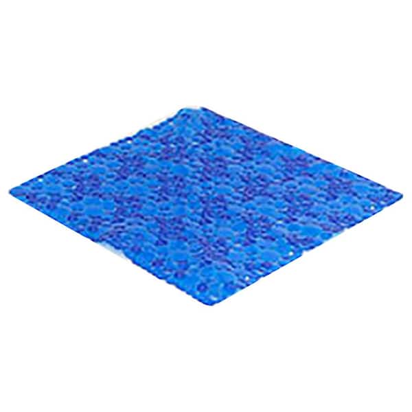 1pc Wave Pattern Anti-slip Bath Rug, White PVC Floor Mat, For
