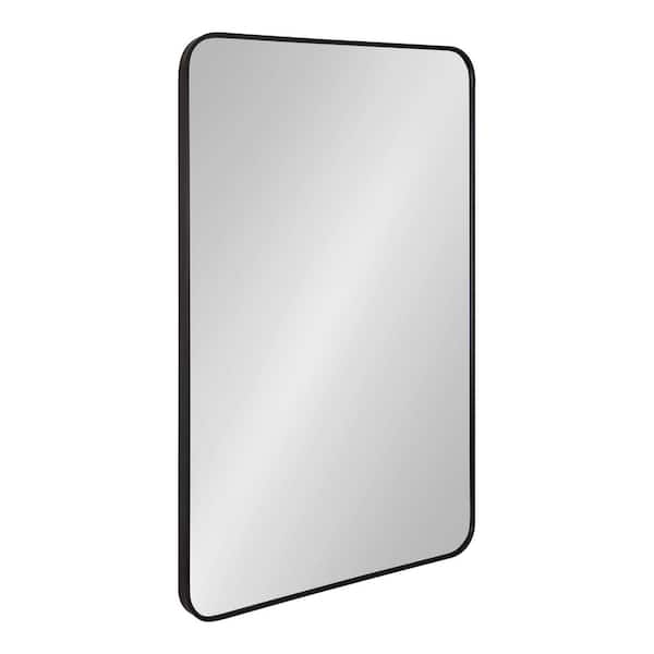 Kate and Laurel Zayda 19.68 in. W x 30.00 in. H Black Rectangle Modern Framed Decorative Wall Mirror