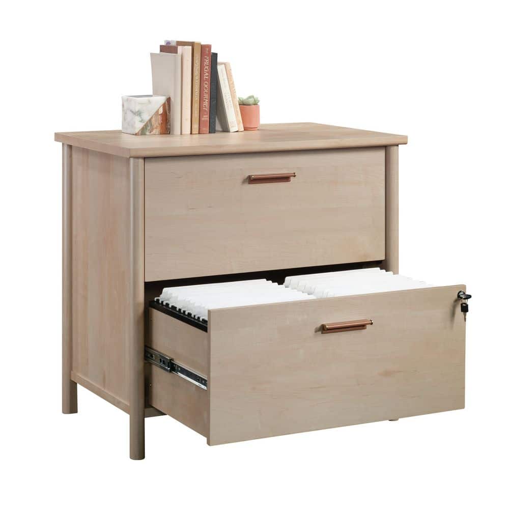 Natural Maple 2-Drawer Lockable Lateral File Cabinet