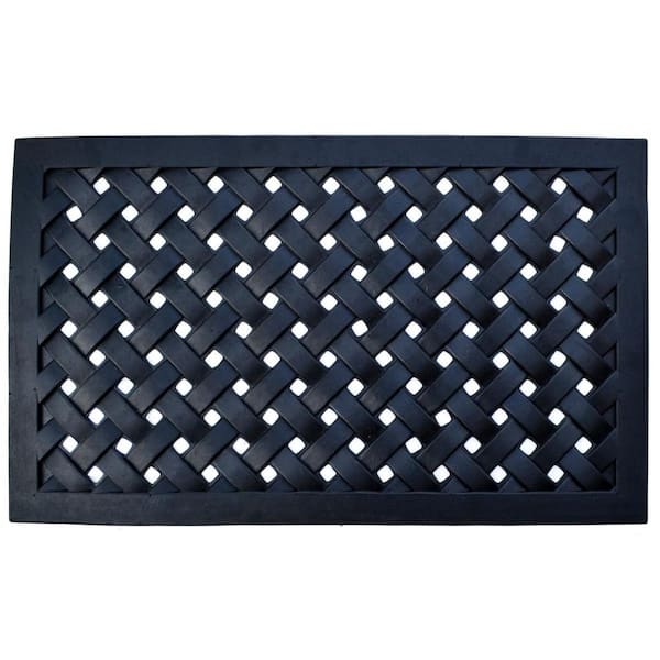 30 in. x 18 in. Black Rubber Outdoor Door Mat