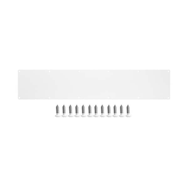 1-Pack 8x28 in. Aluminum Door Metal Kick Plate Protector for 30 in. Doors, 18 Ga Thickness, White