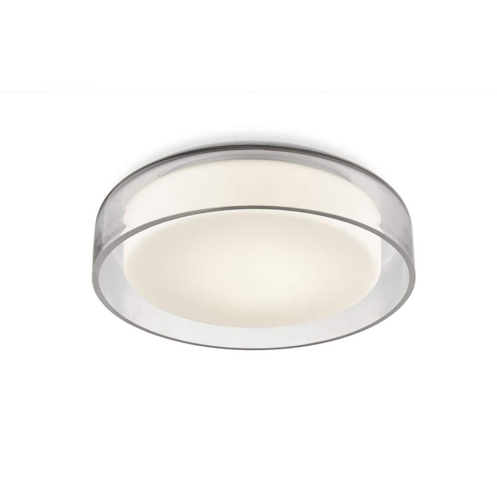 Clear Glass Drum LED Flush Mount Light