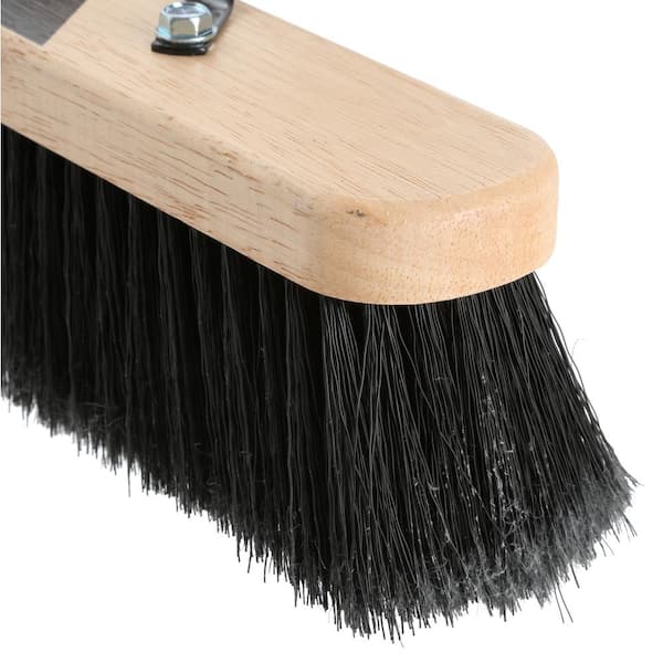 24 in. Smooth Surface Push Broom Head with 60 in. Wood Handle Combo