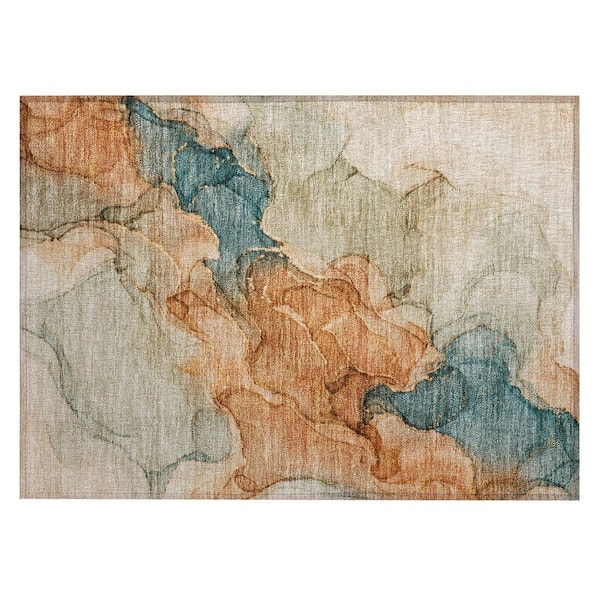 Chantille Machine Washable Indoor/Outdoor Abstract ACN3119 Copper 3 ft. x 4 ft. Area Rug
