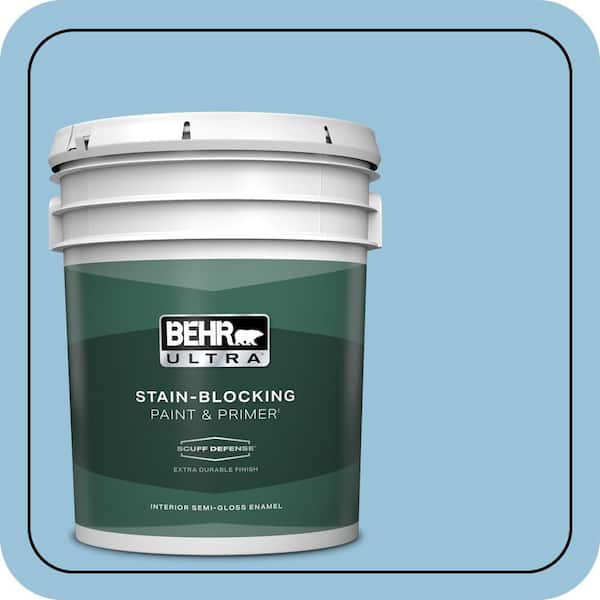 BEHR ULTRA 5 gal. #560D-4 Madras Blue Extra Durable Semi-Gloss Enamel Interior Paint & Primer