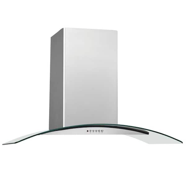 Frigidaire 42 in. Convertible Glass Canopy Island Range Hood in Stainless Steel
