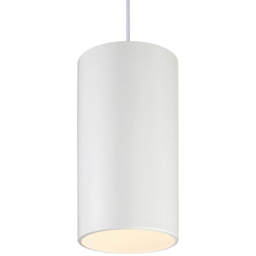 Pilson XL Matte Black and White Glass Drum Pendant Light