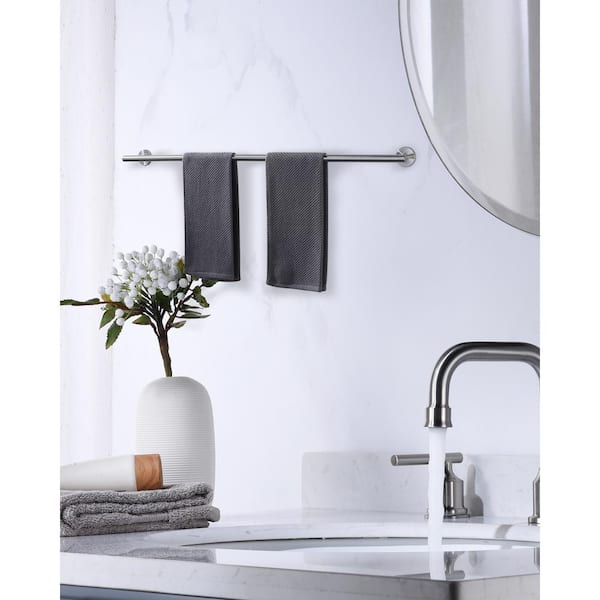 Thicken SUS 304 Stainless Steel 32 in. Wall Mount Towel Bar Bath Hardware Accessory Single Towel Rod in Brushed Nickel