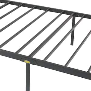 Black Metal Frame with Headboard and Footboard Twin Platform Bed with Storage No Box Spring Needed Simple Design Bed