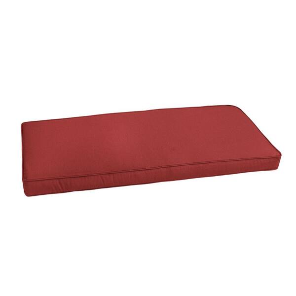 SORRA HOME 42 in. x 20 in. Indoor/Outdoor Corded Bench Cushion in Sunbrella Cast Pomegranate