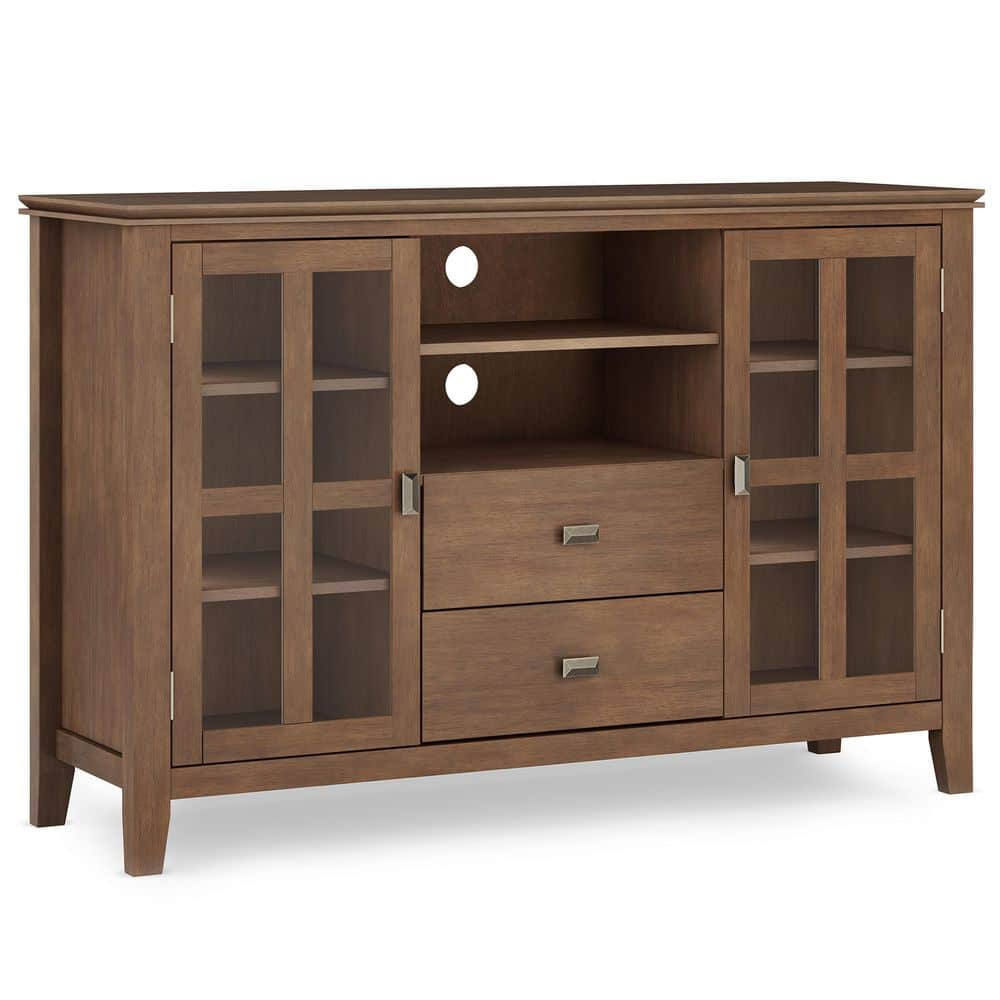 Simpli Home Artisan Solid Wood 53 in. Wide Contemporary TV Media Stand ...