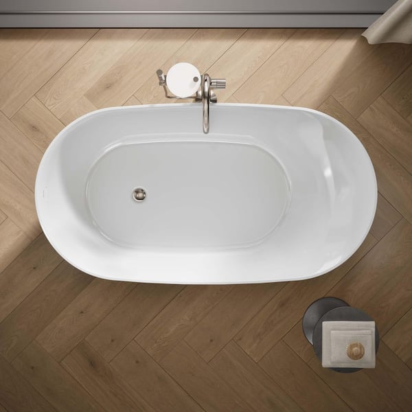 KOHLER Brazn 66 in. x 35 in. Soaking Bathtub with Reversible Drain