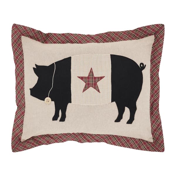 VHC Brands Cider Mill Primitive Pig Throw Pillow