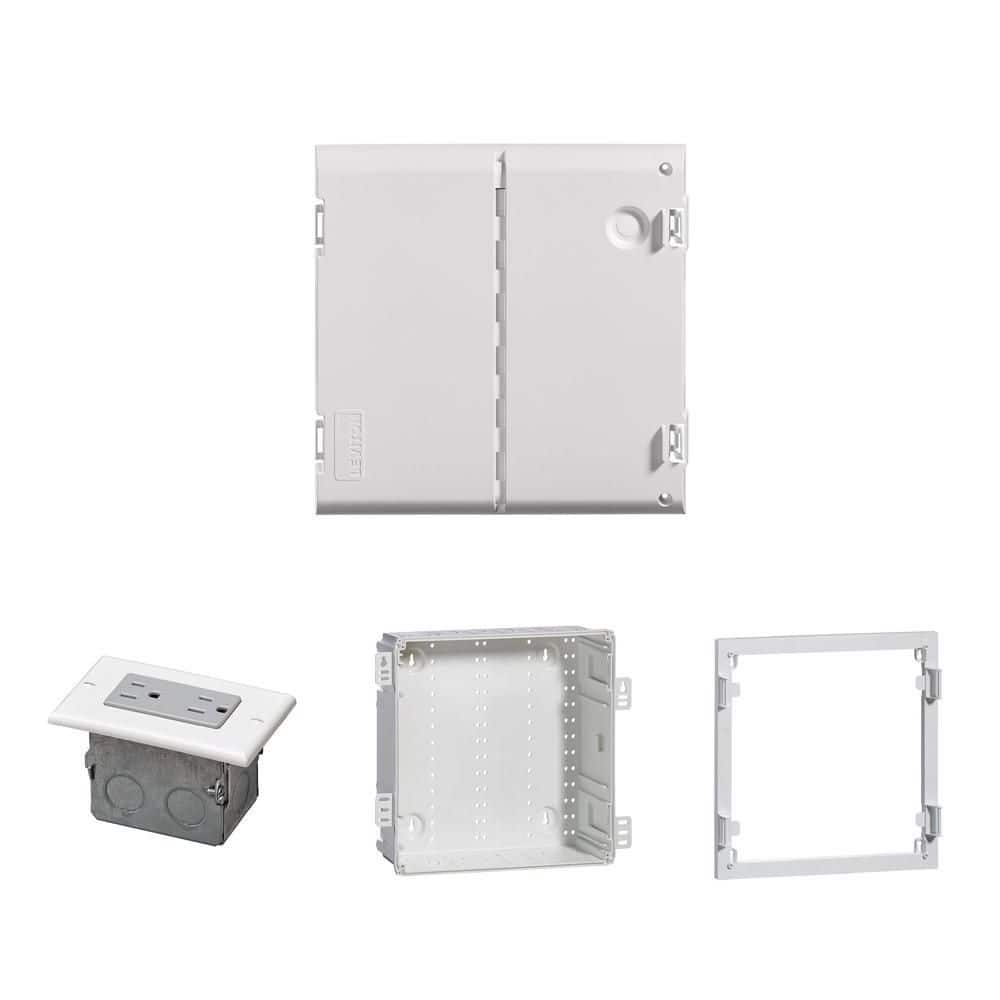 Leviton 15 Amp 125 V J-Box Kit Duplex, Outlet/Receptacle, White