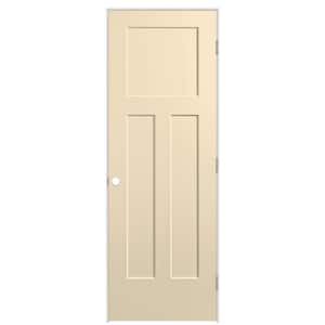 28 in. x 80 in. 3-Panel Winslow Left-Hand Solid Core Golden Haystack Molded Composite Single Prehung Interior Door