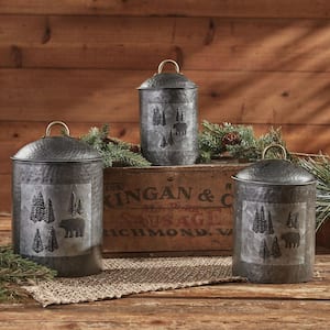 Wild Woods Bear Metal Canisters Set of 3