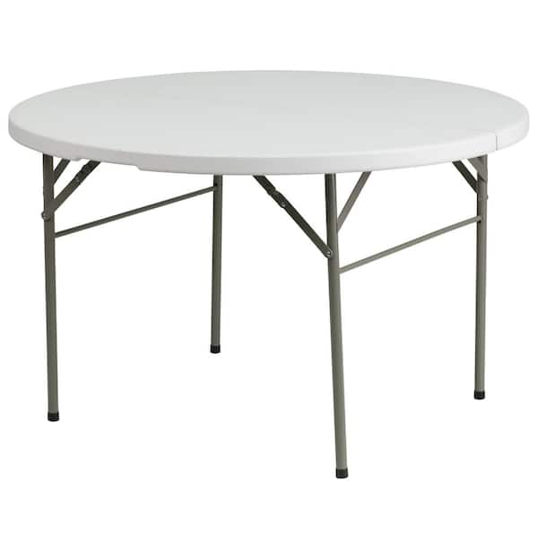 Carnegy Avenue CGA-FLF-20747-GR-HD 47.75 in. Granite White Plastic Tabletop Metal Frame Folding Table - 1