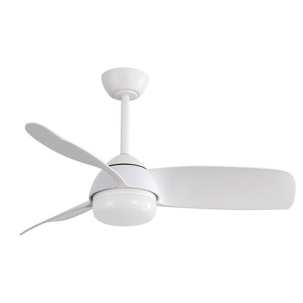 PUDO 42 in. Integrated LED White Indoor Ceiling Fan Light with 3 ABS Blades and Reversible Function