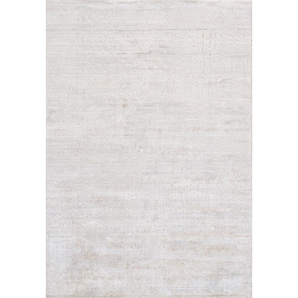 Pasargad Home Amari Beige 5 Ft X 8 Ft Abstract Bamboo Silk Wool   Beige Area Rugs Pdc 112 5x8 64 1000 