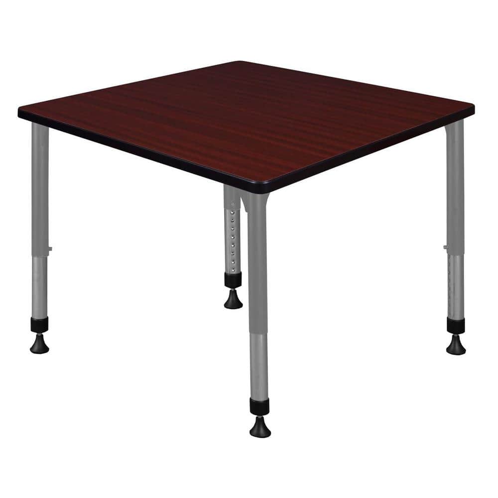 Kee 36 in. Rectangular Mahogany Composite Classroom Activity Desk with Adjustable Height