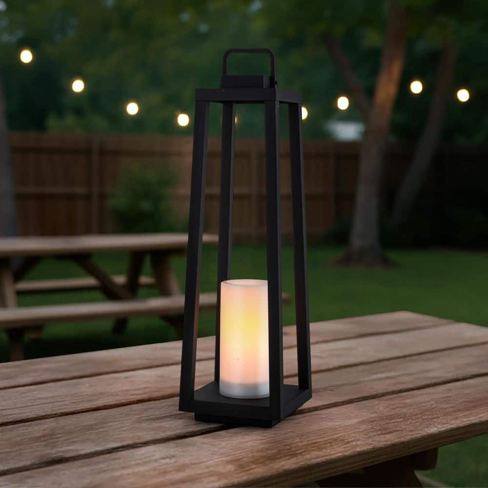 DANCYHOME 24 in. Black Modern Rechargeable Integrated LED Candle